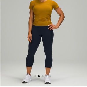 Lululemon Pace Rival 22" Crop with Zipper in Dark Teal